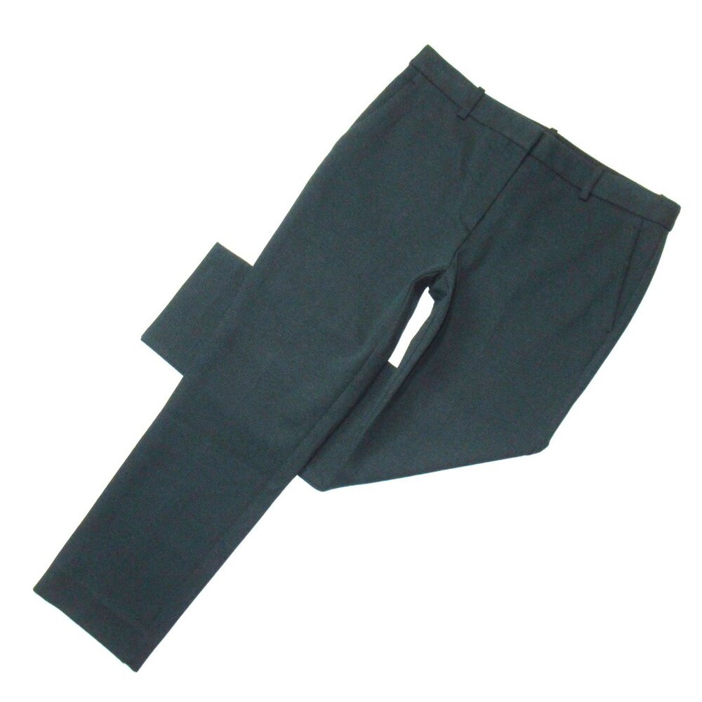 NWT THEORY Treeca Treeca in Green Poplar Pop Navy Textured Knit Ankle Pants 10